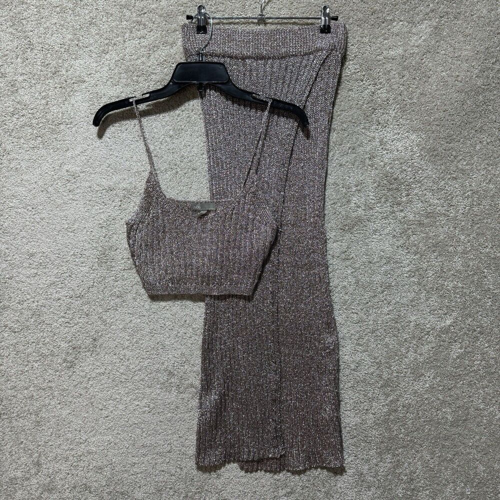 ASOS Ribbed Two-Piece Set in Light Gray - Picture 2 of 14